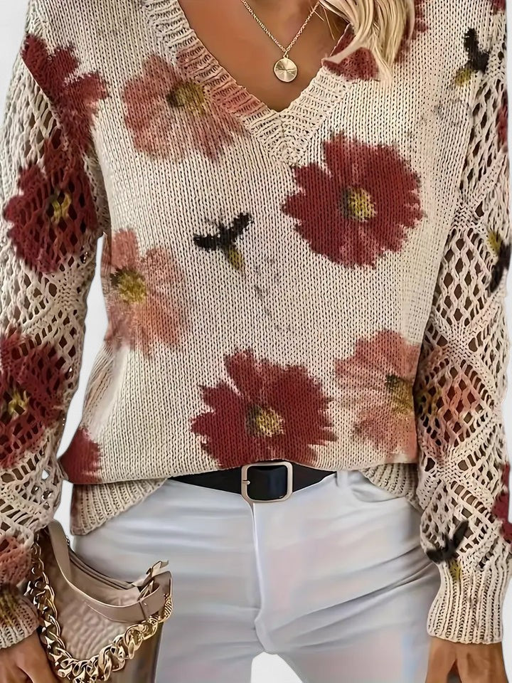 Aurélie | Elegante suéter con estampado floral