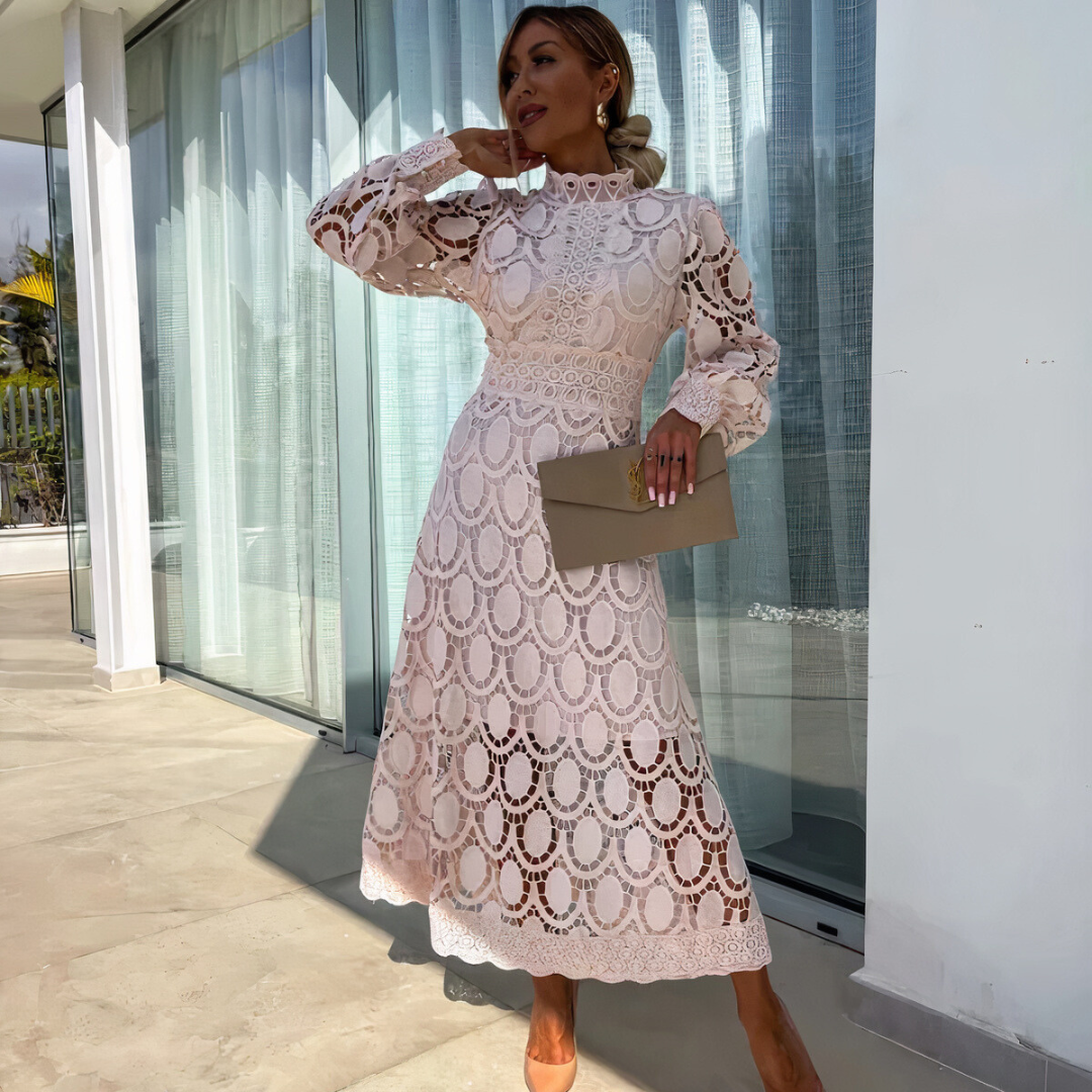 MELINA|Vestido moderno de encaje