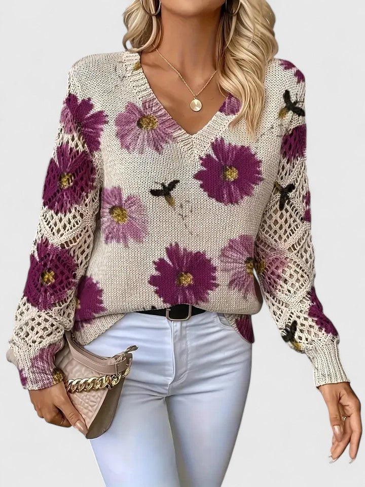 Aurélie | Elegante suéter con estampado floral
