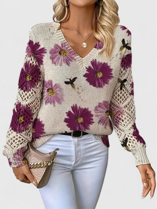 Aurélie | Elegante suéter con estampado floral