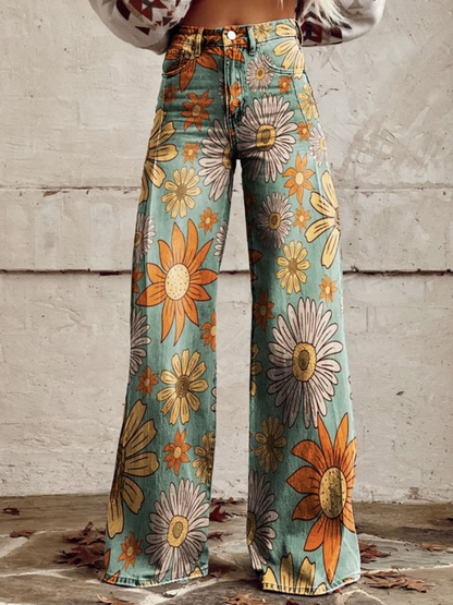 Olivia | Pantalones flores retro