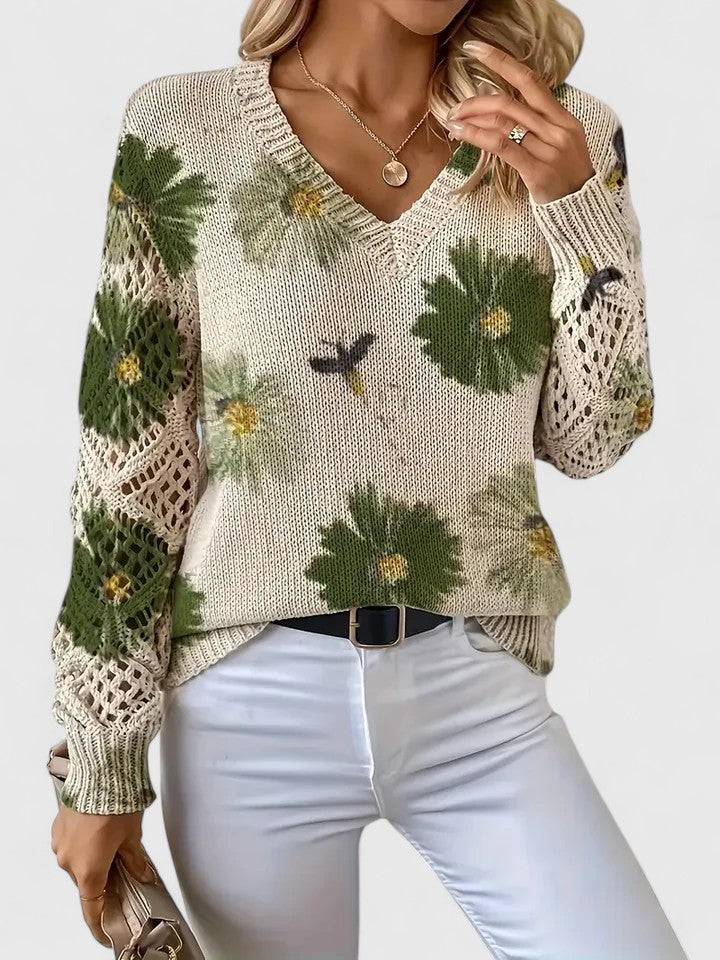 Aurélie | Elegante suéter con estampado floral