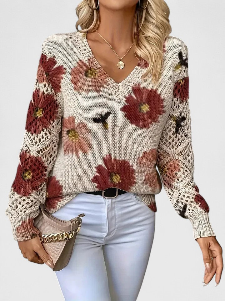 Aurélie | Elegante suéter con estampado floral