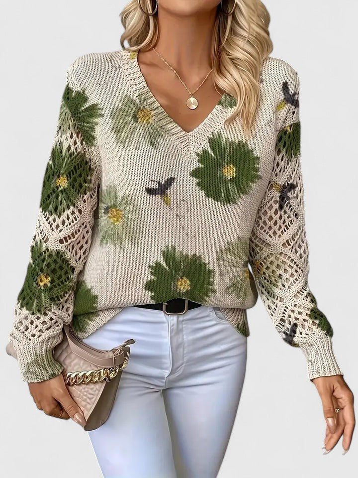 Aurélie | Elegante suéter con estampado floral