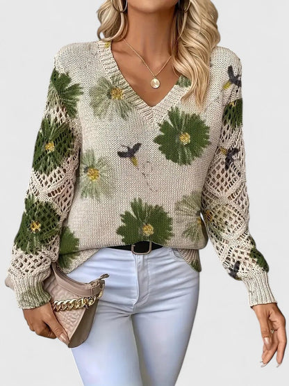 Aurélie | Elegante suéter con estampado floral
