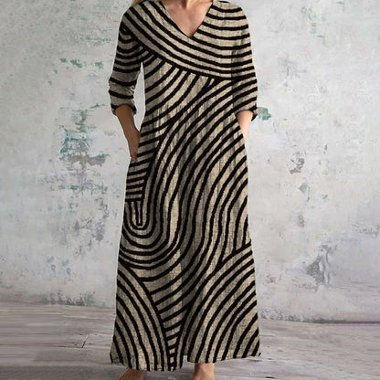 Annora - Práctico Vestido de rayas elegante