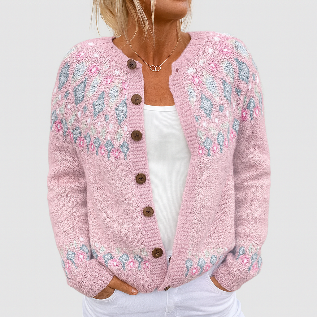 Elva™ | Cárdigan de punto holgado con estampado