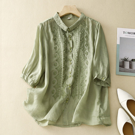 Laurienne™ | Blusa bordada con botones