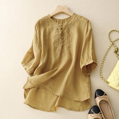 Laurienne™ | Blusa bordada con botones