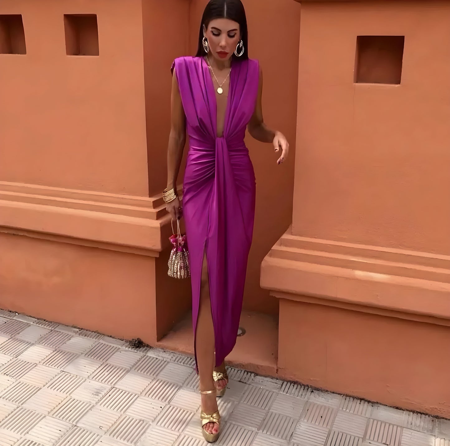 Elvira™ - Vestido con pliegues suaves y elegancia moderna