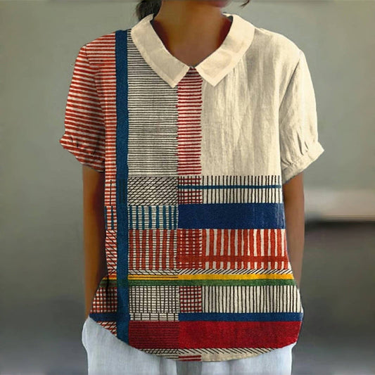 Blusa vintage de rayas coloridas