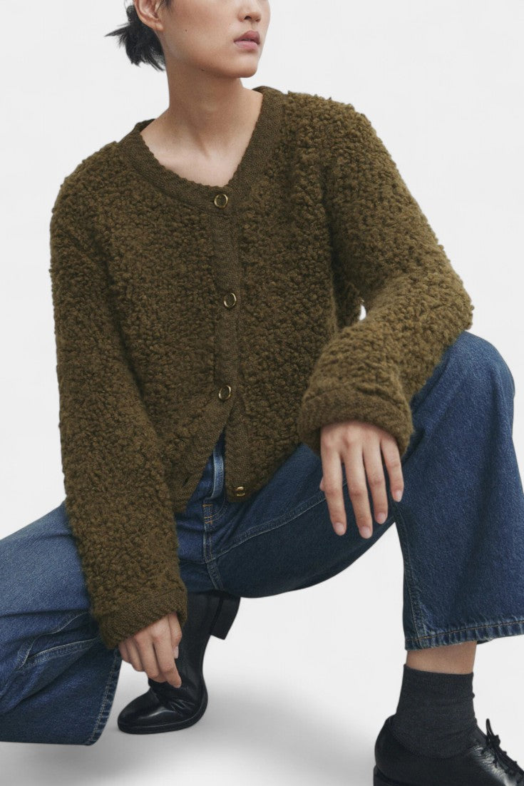 Chenda | Cardigan Corto de Textura Peluche
