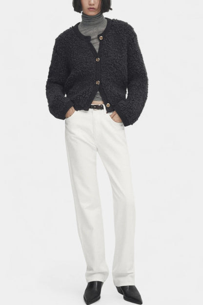 Chenda | Cardigan Corto de Textura Peluche