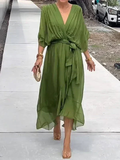 Monica - Vestido ligero estilo gasa con escote en V
